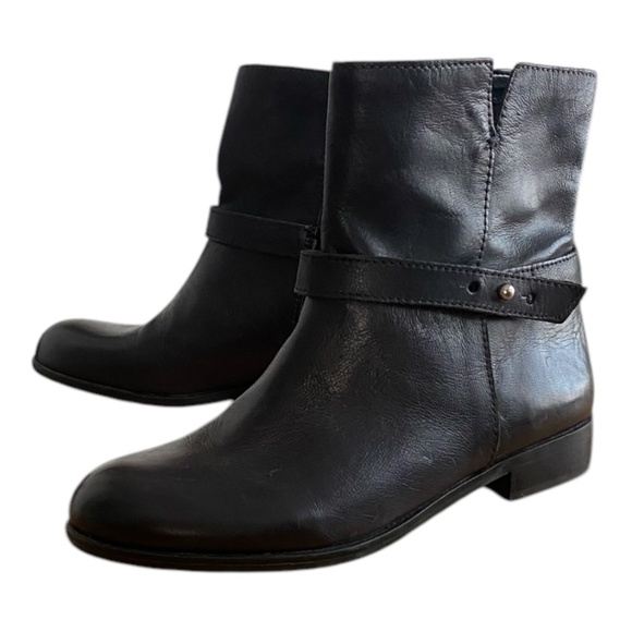 Franco Sarto dark navy blue leather booties. Sz 37.5 - Picture 4 of 16